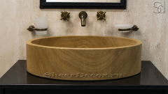 Мраморная раковина Margo из коричневого камня Wooden Yellow ЕГИПЕТ 100032111 для ванной комнаты_1