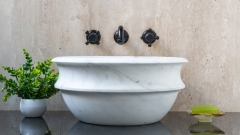 Мраморная раковина Cioto из белого камня Bianco Carrara ИТАЛИЯ 936005111 для ванной комнаты_1