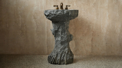 Гранитная раковина Muleta M2 из серого камня Marengo ИСПАНИЯ 613017312 для ванной комнаты_1