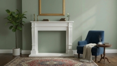 Мраморный портал для отделки камина Susanna из натурального камня Bianco Extra 508111103_1 Каменный портал белого цвета для облицовки камина Susanna M3 из мрамора Bianco Extra 508111103_1