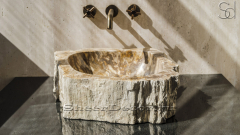 Каменная раковина Hector M28 из окаменелого дерева Petrified Beigewood ИНДОНЕЗИЯ 0079021128 для ванной_1