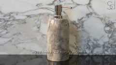 Мраморная мыльница круглой формы Tubo из серого камня Orobico_1