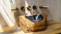 Накладная раковина для ванной Hector из окаменелого дерева Petrified Blackwood_5