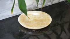 Каменная мыльница овальной формы Letto из желтого камня Honey Onyx_1