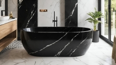 Каменная ванна Ottavia из черного мрамора Nero Marquina 498018151_1