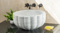Каменная курна круглой формы Grasa из белого мрамора Bianco Carrara ИТАЛИЯ 944005121_1