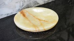 Каменная мыльница овальной формы Letto из зеленого камня Green Onyx_1