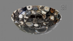 Каменная мойка Sfera из коричневого агата Brown Agate ИНДИЯ 001495111 для ванной комнаты_1