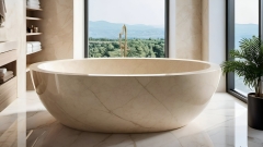 Каменная ванна Tala из бежевого мрамора Crema Marfil 071035151_1