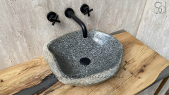 Раковина для ванной комнаты Piedra M284 из речного камня  Blanca ИНДОНЕЗИЯ 00508411284_1