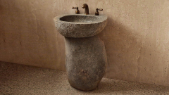 Мойка в ванную Piedra M327 из речного камня  Beige ИНДОНЕЗИЯ 00501117327_7