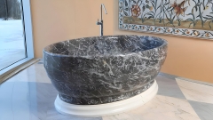 Мраморная ванна Anna M2 из черного камня Grigio Carnico 017146152_1