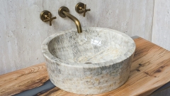 Каменная раковина круглой формы Alana Sink из серого камня Grey Onyx_4