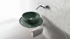 Мраморная раковина Elisabetta из зеленого камня Veria Green ИНДИЯ 000933011 для ванной комнаты_1