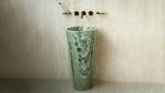 Мраморная раковина с пьедесталом Alana M12 из зеленого камня Verdeprato КИТАЙ 0417891712 для  комнаты_1