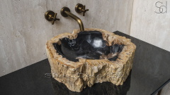 Каменная мойка Hector M45 из окаменелого дерева Petrified Blackwood ИНДОНЕЗИЯ 0077521145 для ванной_1