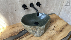 Раковина для ванной комнаты Piedra M285 из речного камня  Verde ИНДОНЕЗИЯ 00503011285_1