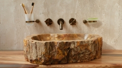 Накладная раковина для ванной Hector из окаменелого дерева Petrified Brownwood_1