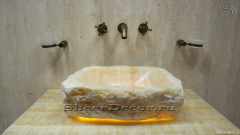 Раковина для ванной Hector M8 из речного камня  Honey Onyx ИНДИЯ 007016118_2