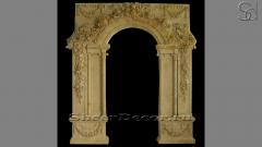Каменный дверной портал Classico Atlant из бежевого мрамора Jura Beige в сборе _1