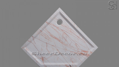 Каменный поддон в душ Ballena Standart из белого мрамора Coral Pink 056012161_1