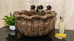 Каменная курна нестандартной формы Albertina из коричневого мрамора Emperador Dark ИСПАНИЯ 750042121_1