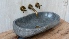 Раковина для ванной комнаты Piedra M80 из речного камня  Gris ИНДОНЕЗИЯ 0050451180_1