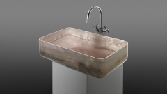 Каменная мойка Flow из розового оникса Pink Onyx ИРАН 023461111 для ванной комнаты_1
