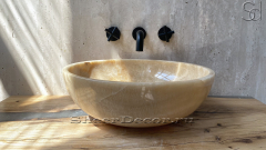 Каменная мойка Bowl M12 из желтого оникса Honey Onyx ИНДИЯ 6370161112 для ванной комнаты_3