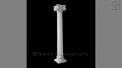 Мраморная колонна Pillar Fiore из камня Bianco Extra в сборе _1