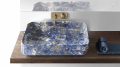 Синяя раковина Flow из камня оникса Sea Blue Dark ИРАН 023326111 для ванной комнаты_1