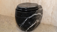 Каменный чаша унитаза Alessi Standart из черного камня - мрамора Nero Marquina_6