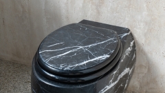 Каменный крышка унитаза Cap Standard из черного камня - мрамора Nero Marquina_1