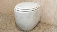 Каменный чаша унитаза Alessi Standart из белого камня - мрамора Bianco Carrara_10
