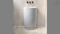Белая раковина на пьедестале Recorta M2 из натурального мрамора Statuario ИТАЛИЯ 796145172 для ванной комнаты_1