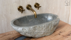 Раковина для ванной комнаты Piedra M84 из речного камня  Gris ИНДОНЕЗИЯ 0050451184_1