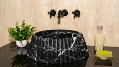 Мраморная раковина с пьедесталом Lampada из черного камня Nero Marquina ИСПАНИЯ 000018071 для  комнаты_1