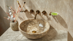 Каменная мойка Bowl M7 из серого оникса Grey Onyx ИНДОНЕЗИЯ 637453117 для ванной комнаты_1