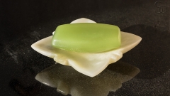 Накладная мыльница чаша для в ванную Flor из оникса Light Green Onyx_4