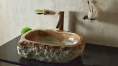Каменная мойка Hector M221 из зеленого оникса Green Onyx АФГАНИСТАН 00703311221 для ванной комнаты_1