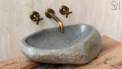 Раковина для ванной комнаты Piedra M86 из речного камня  Gris ИНДОНЕЗИЯ 0050451186_1