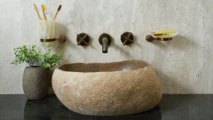Раковина для ванной Piedra M211 из речного камня  Beige ИНДОНЕЗИЯ 00501111211_3