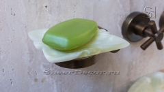 Мыльница чаша для в ванную Flor из оникса Light Green Onyx_1