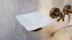 Мыльница чаша для в ванную Flor из оникса White Onyx_1