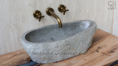 Раковина для ванной комнаты Piedra M81 из речного камня  Gris ИНДОНЕЗИЯ 0050451181_1