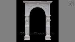 Каменный дверной портал Classico Camomilla из белого мрамора Bianco Extra в сборе _1