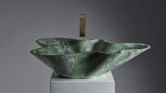 Мраморная раковина Onde из зеленого камня Veria Green ИНДИЯ 000933011 для ванной комнаты_1