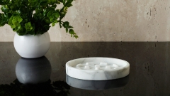 Накладная мыльница для в ванную MargoS из мрамора Bianco Carrara матовая_1