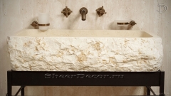 Мраморная раковина Biruta M2 из бежевого камня Galala Beige ИНДОНЕЗИЯ 045094312 для ванной комнаты_1