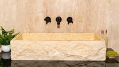 Мраморная раковина Biruta M2 из бежевого камня Galala Beige ИНДОНЕЗИЯ 045094312 для ванной комнаты_1